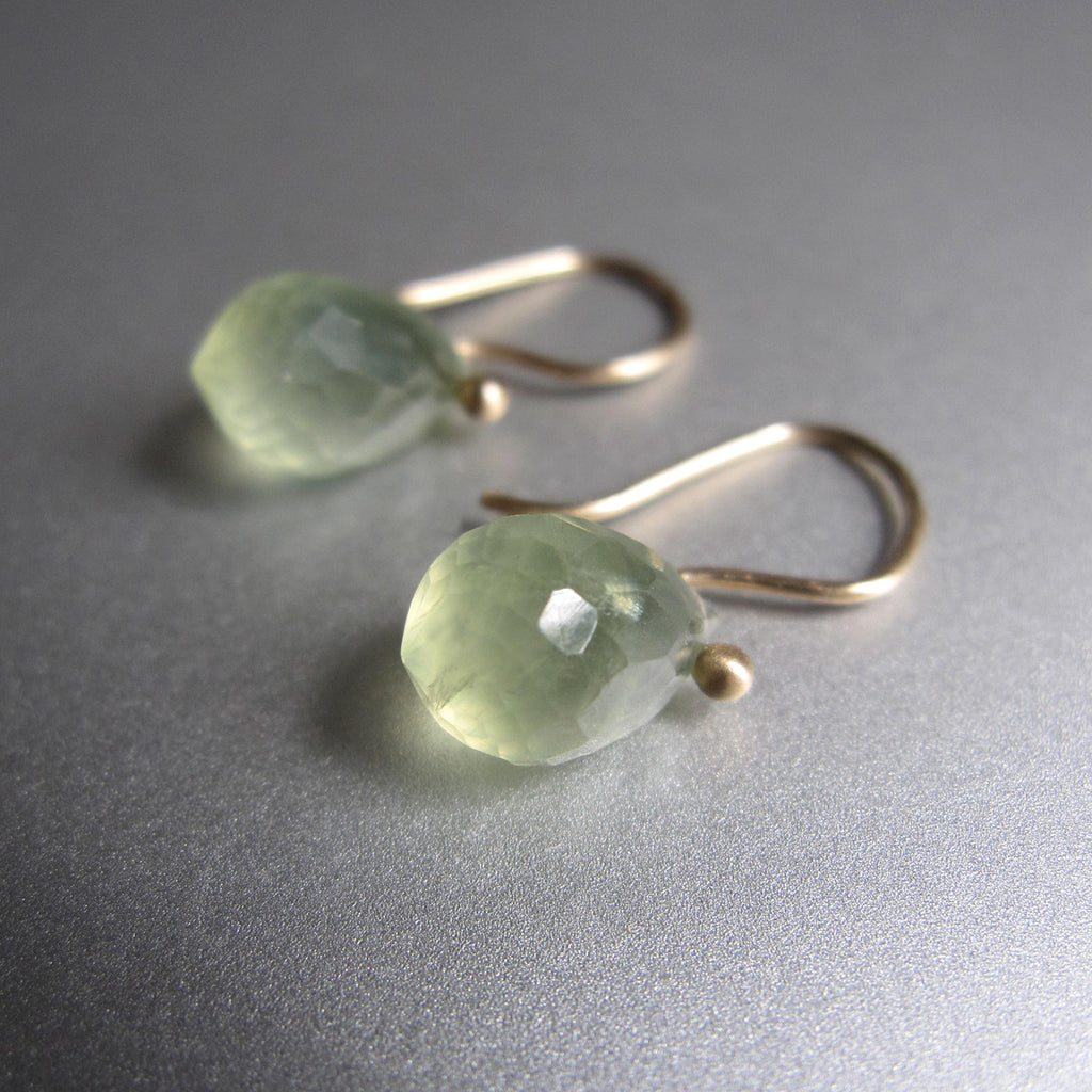 small faceted prehnite drops solid 14k gold earrings3