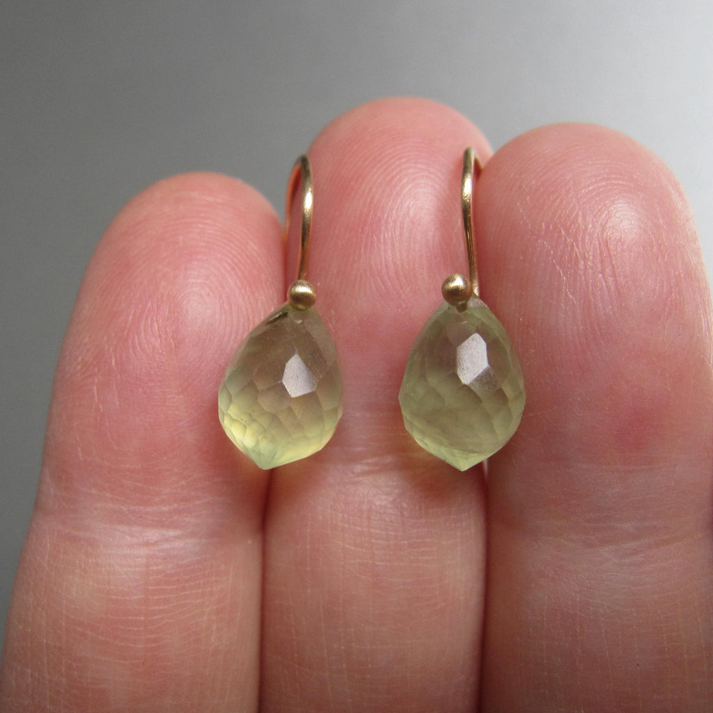 small faceted prehnite drops solid 14k gold earrings4