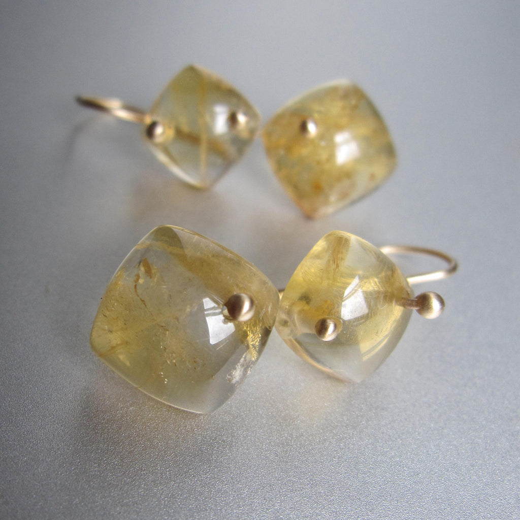 citrine cushion diamond double drops solid 14k gold earrings4