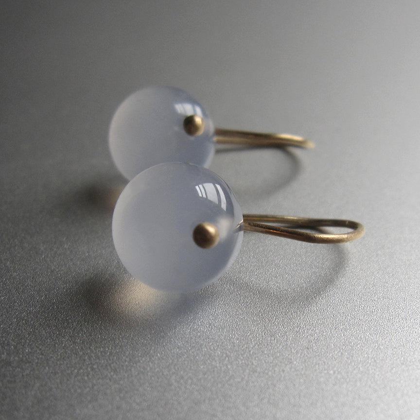 small blue chalcedony button drops solid 14k gold earrings2