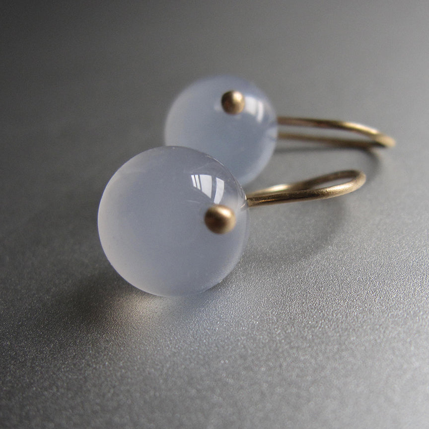 small blue chalcedony button drops solid 14k gold earrings6