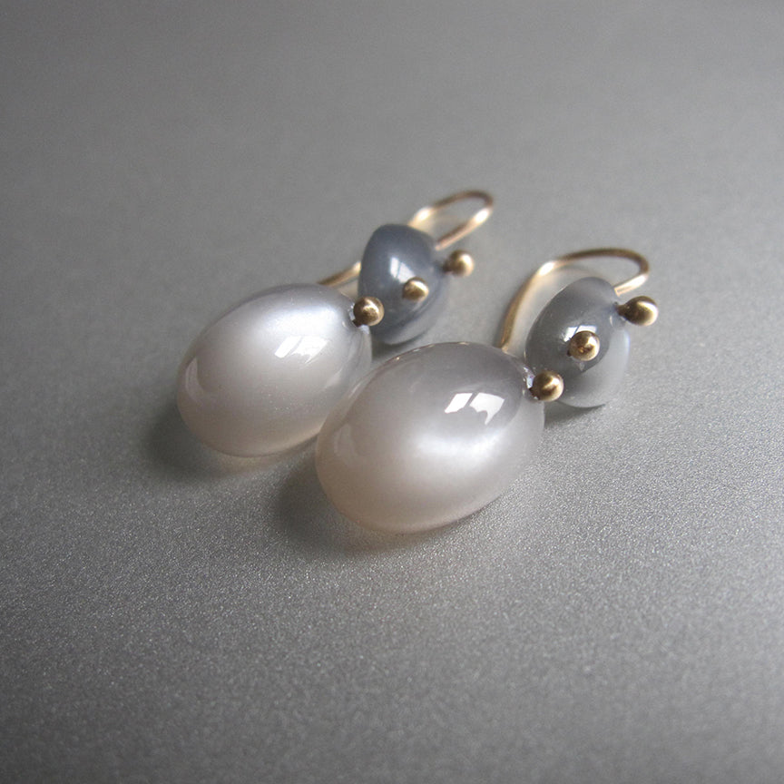 gray moonstone smooth double drops solid 14k gold earrings3