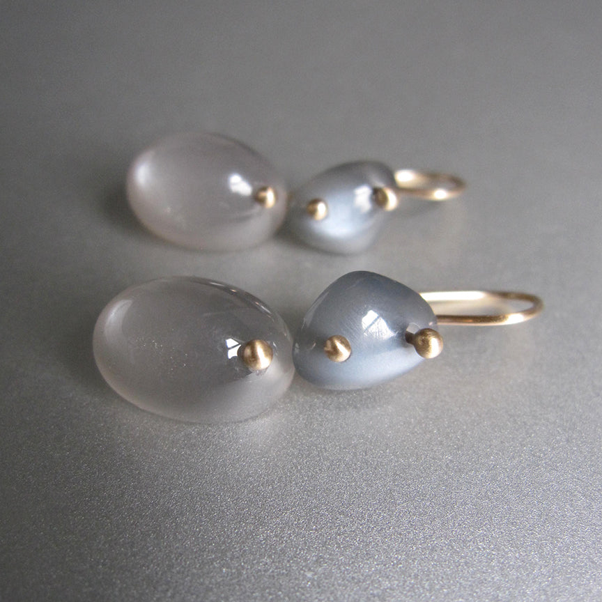 gray moonstone smooth double drops solid 14k gold earrings5