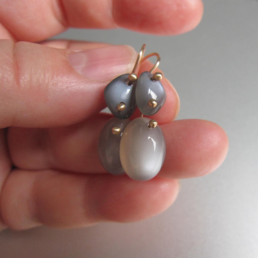 gray moonstone smooth double drops solid 14k gold earrings6