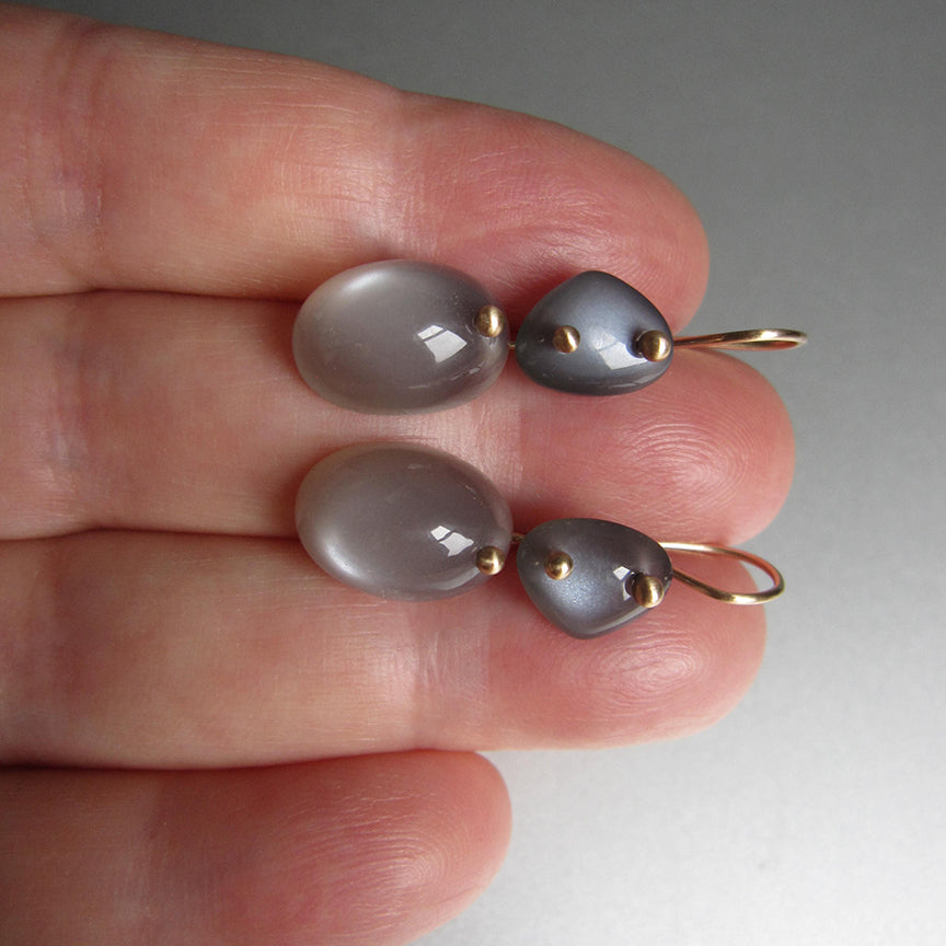 gray moonstone smooth double drops solid 14k gold earrings7