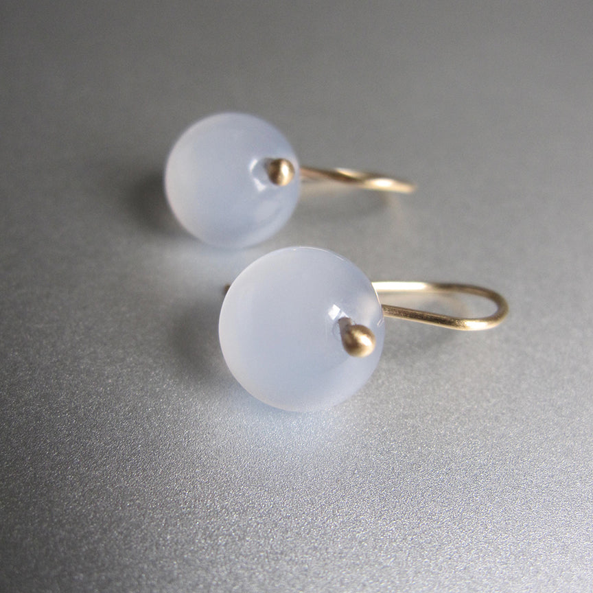 small blue chalcedony button drops solid 14k gold earrings5