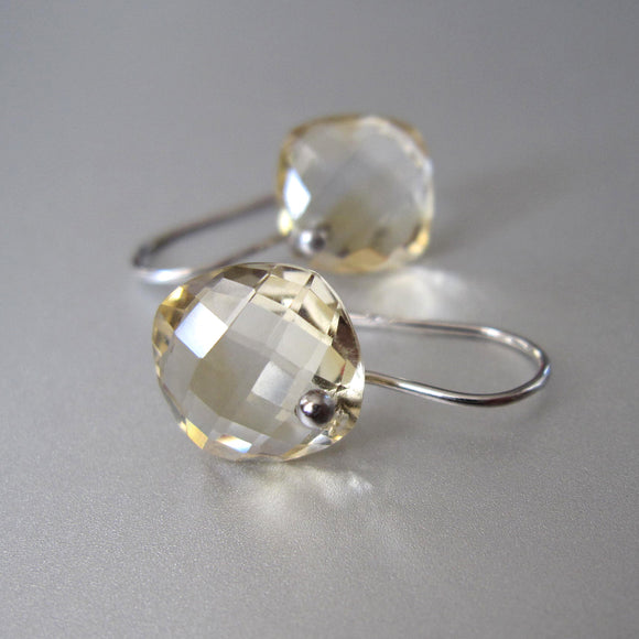 faceted citrine diamond drops sterling silver earrings
