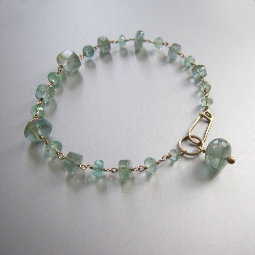 emerald and moss aquamarine solid 14k gold bracelet4