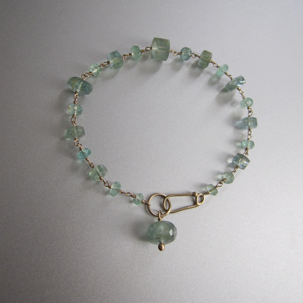 emerald and moss aquamarine solid 14k gold bracelet5