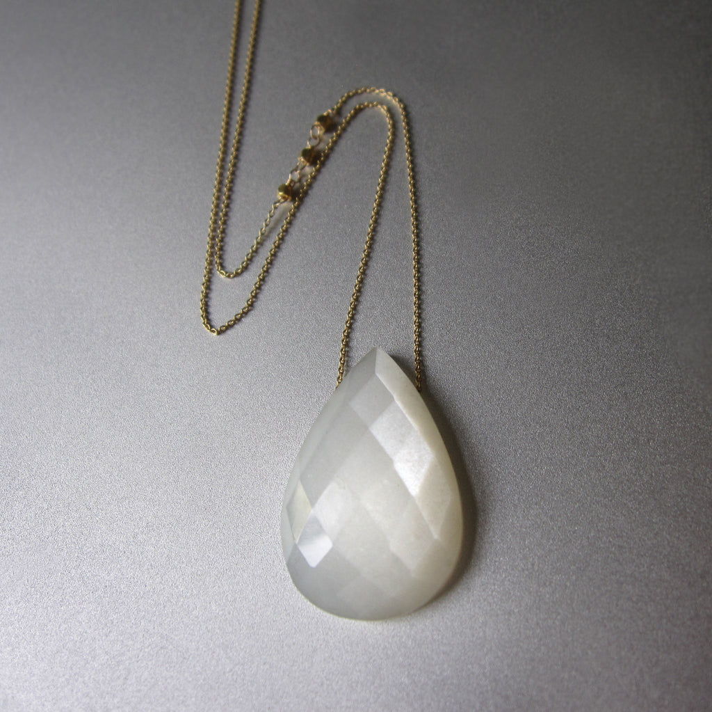 white moonstone drop solid 14k and 18k gold necklace2