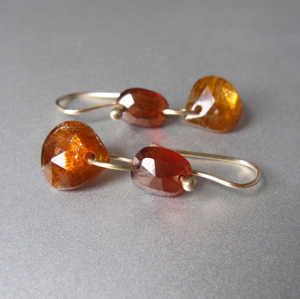 orange garnet and kyanite double drops solid 14k gold earrings4