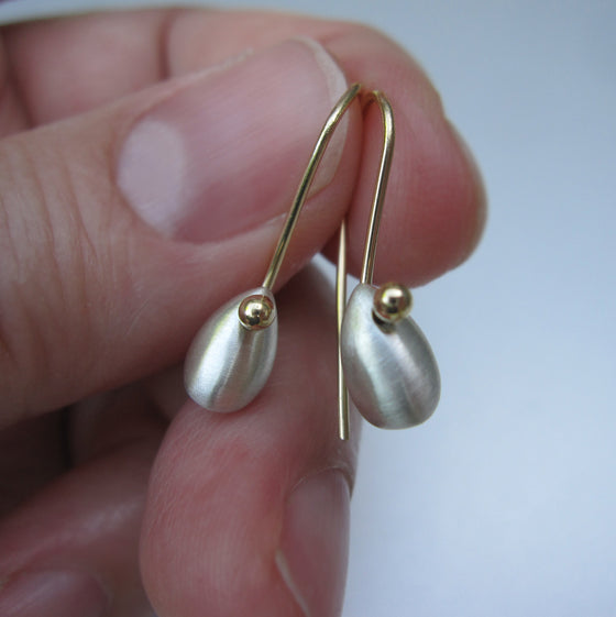 solid sterling silver drops solid 18k gold earwire earrings5