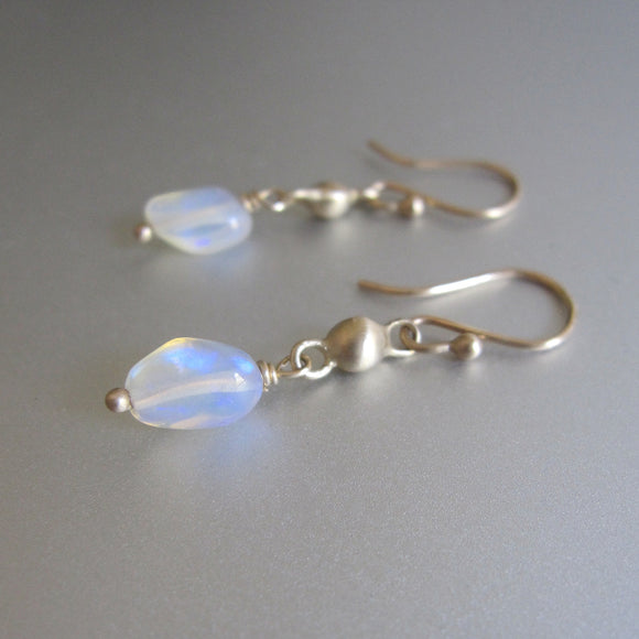 welo opal pebble drops solid 14k gold droplet link earrings