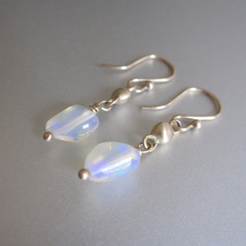 welo opal pebble drops solid 14k gold droplet link earrings5