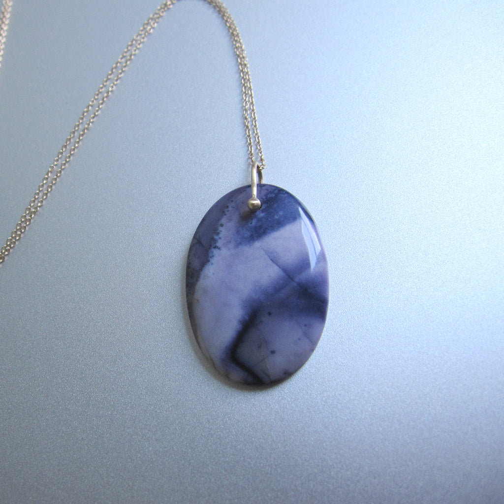 tiffany stone purple slice pendant solid 14k gold necklace4