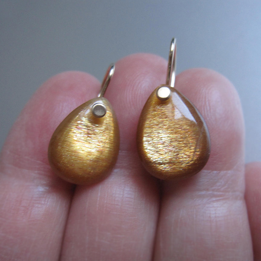 golden sunstone smooth drops solid 14k gold earrings3