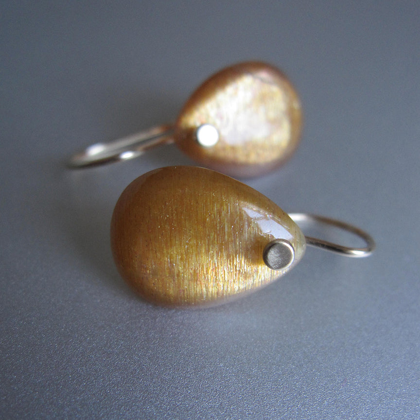golden sunstone smooth drops solid 14k gold earrings6