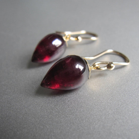 small pointed garnet drops solid 14k gold earrings5