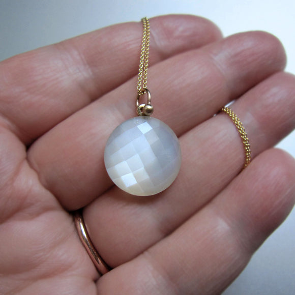 Custom Listing for Allison --- Faceted Moonstone Disc Pendant