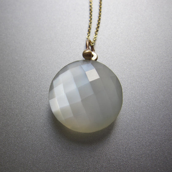 Custom Listing for Allison --- Faceted Moonstone Disc Pendant