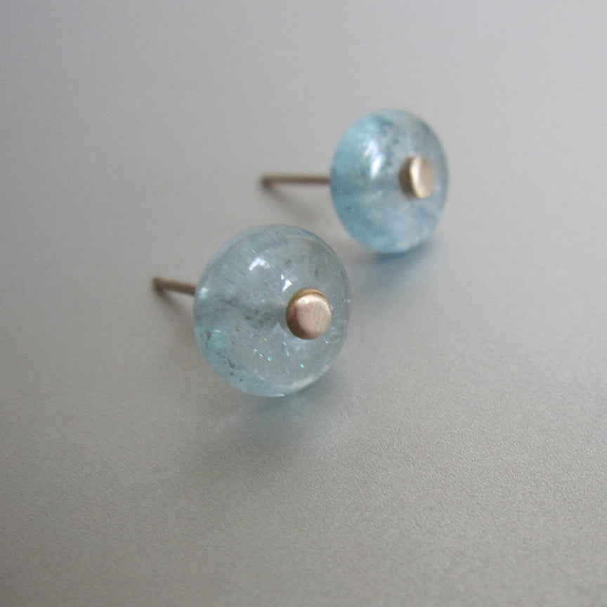smooth aquamarine and pegged 14k gold post earrings3