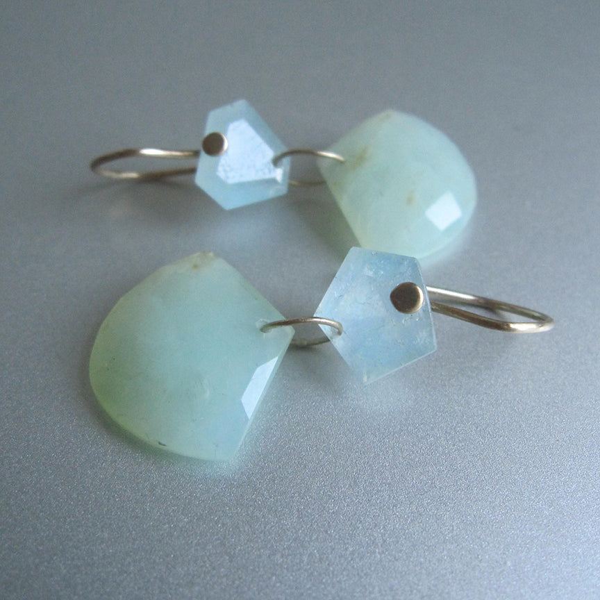aquamarine and fan-shaped peruvian opal double drops solid 14k gold earrings3