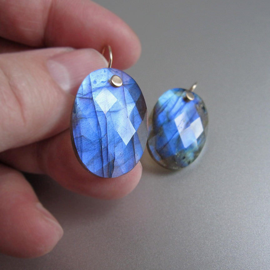 large blue labradorite faceted oval solid 14k gold earrings5