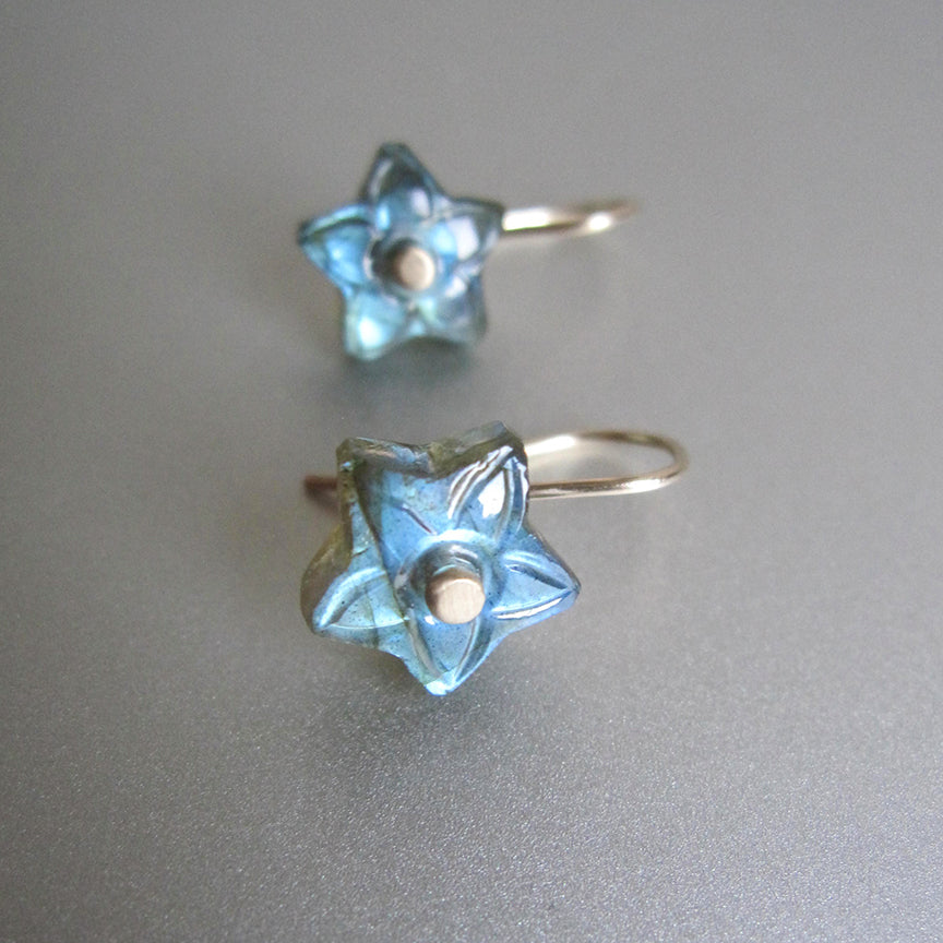 teal labradorite star flower solid 14k gold earrings3