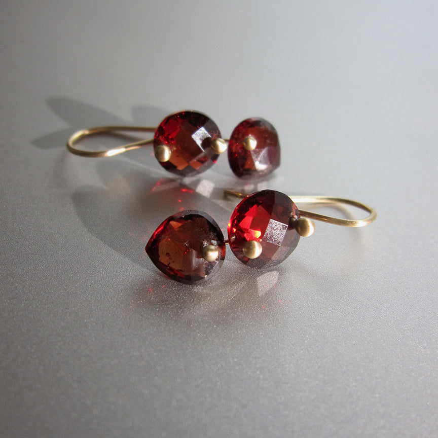 small rose cut garnet double drops solid 14k gold earrings4