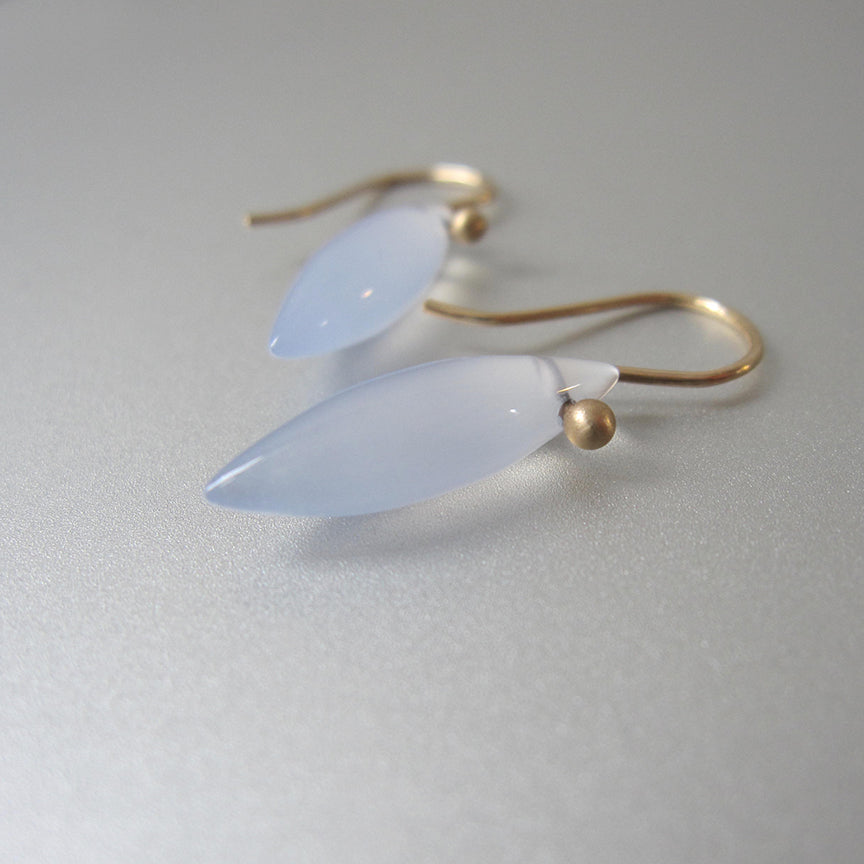 blue chalcedony smooth navette drops solid 14k gold earrings2