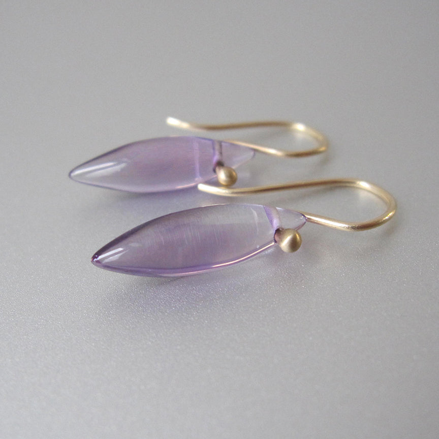 Custom Order for Beth --- Amethyst Pointed Drops on White Gold