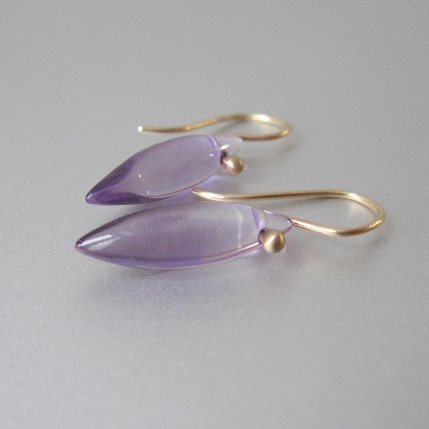 Custom Order for Beth --- Amethyst Pointed Drops on White Gold