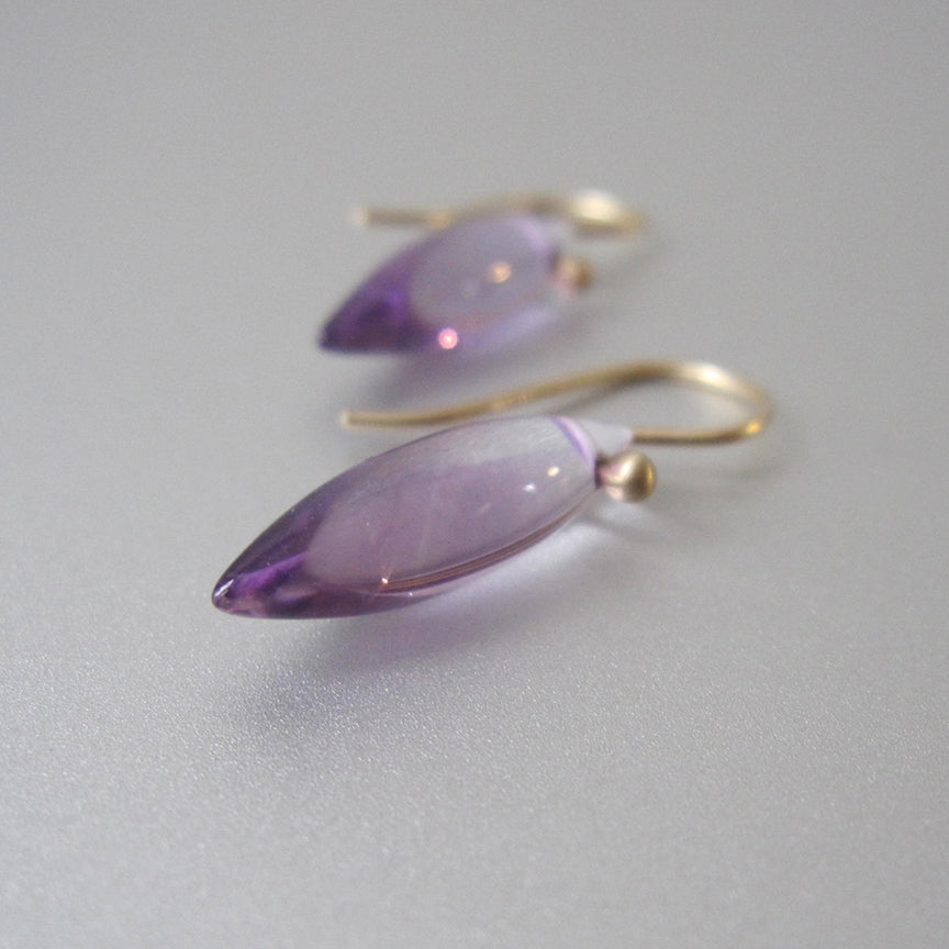 Custom Order for Beth --- Amethyst Pointed Drops on White Gold