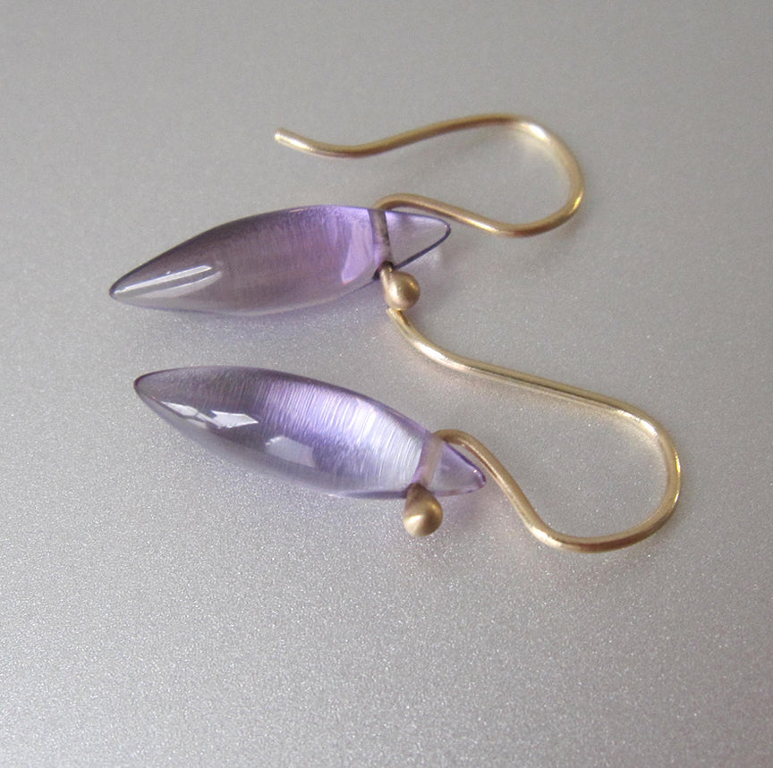 Custom Order for Beth --- Amethyst Pointed Drops on White Gold