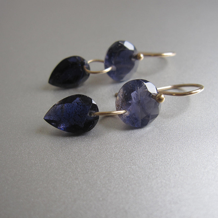 iolite blue double drop solid 14k gold earrings2