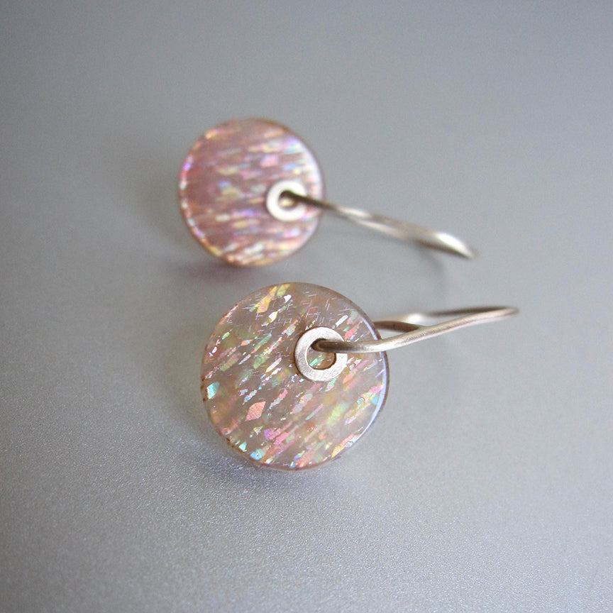 small sunstone discs with sequins solid 14k gold earrings2
