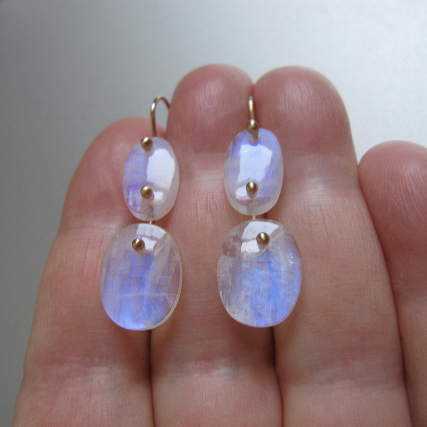 blue moonstone smooth double oval drops solid 14k gold earrings4