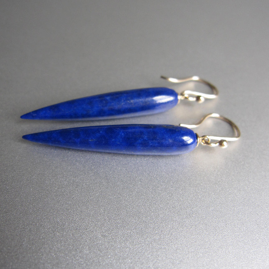 long pointed lapis lazuli drop solid 14k gold earrings4