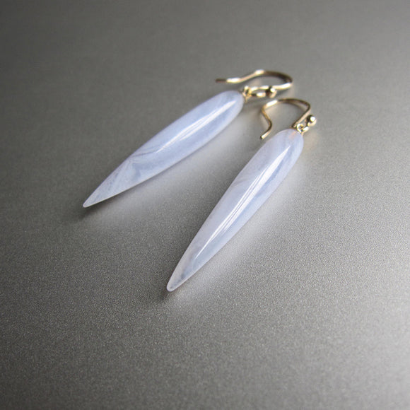 long lace agate spike earrings solid 14k gold