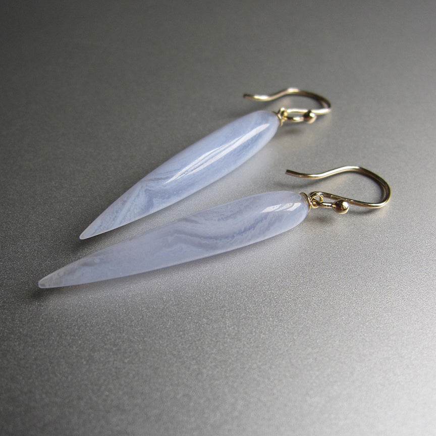 long lace agate spike earrings solid 14k gold3