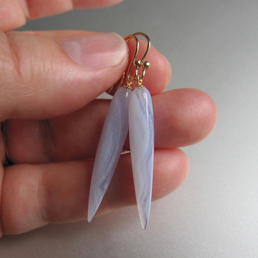 long lace agate spike earrings solid 14k gold5