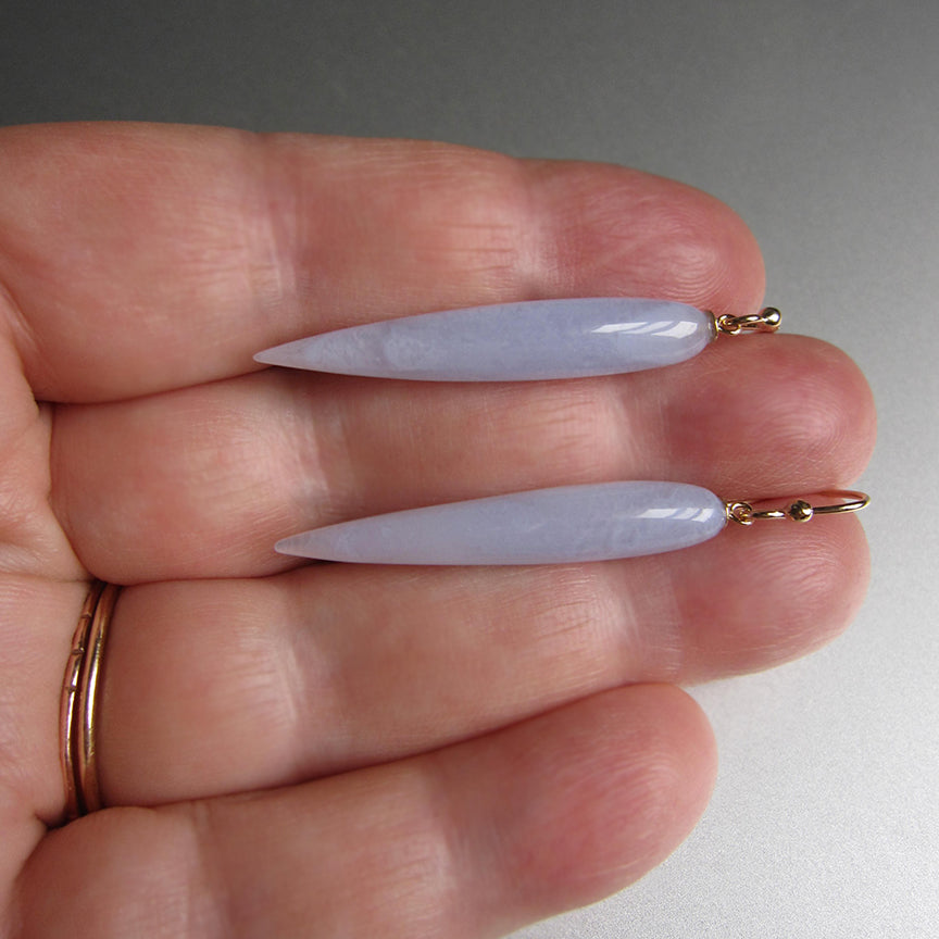 long lace agate spike earrings solid 14k gold6