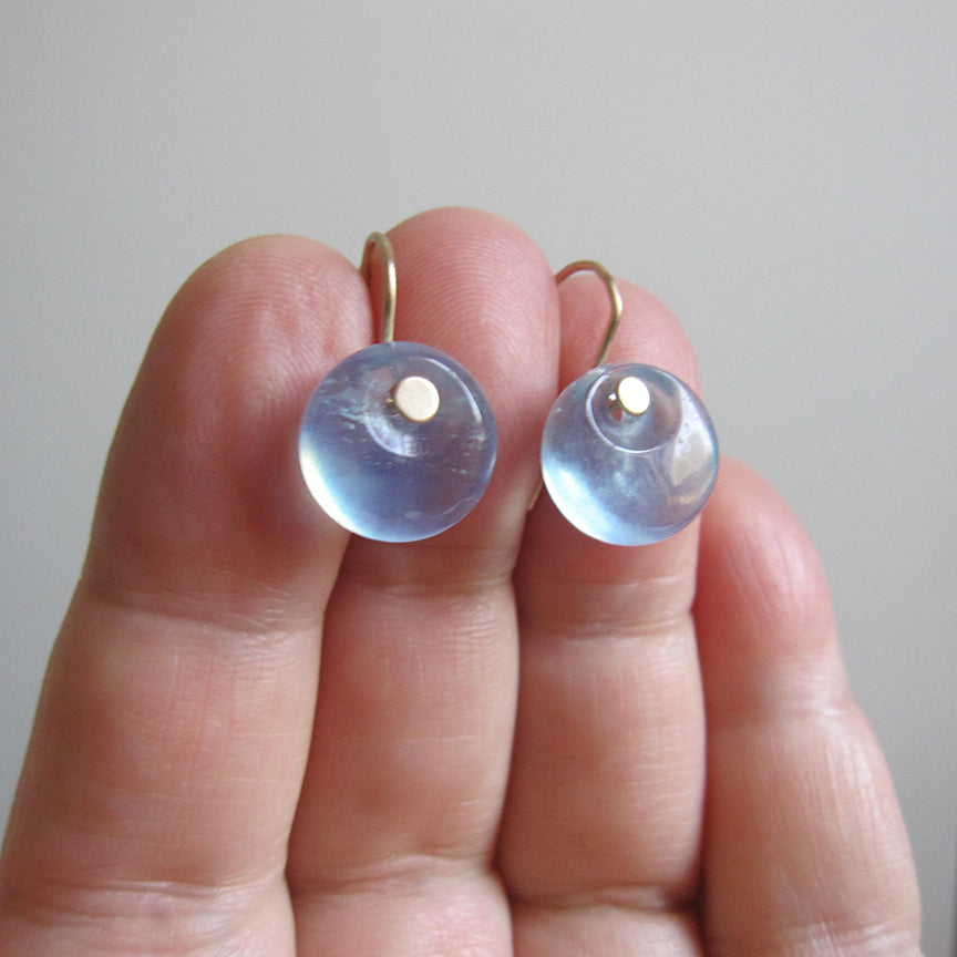 aquamarine puffy circle drops solid 14k gold earrings4