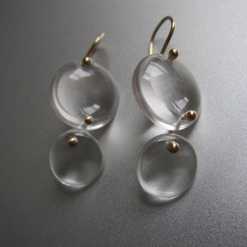 crystal quartz double circle drops solid 14k gold earrings6