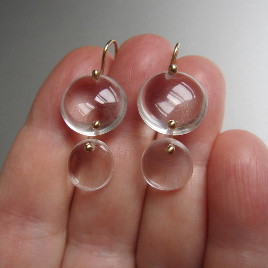 crystal quartz double circle drops solid 14k gold earrings4