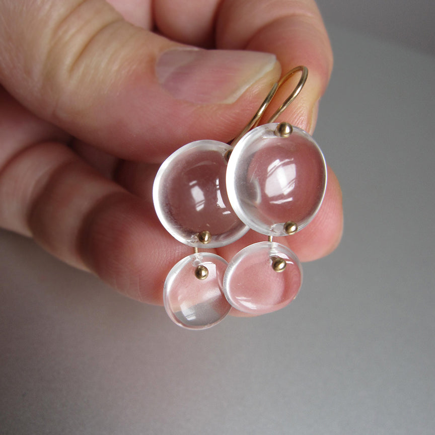 crystal quartz double circle drops solid 14k gold earrings3