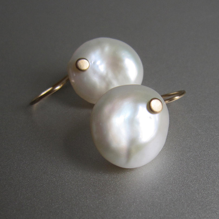 puffy freshwater pearl coins solid 14k gold earrings3