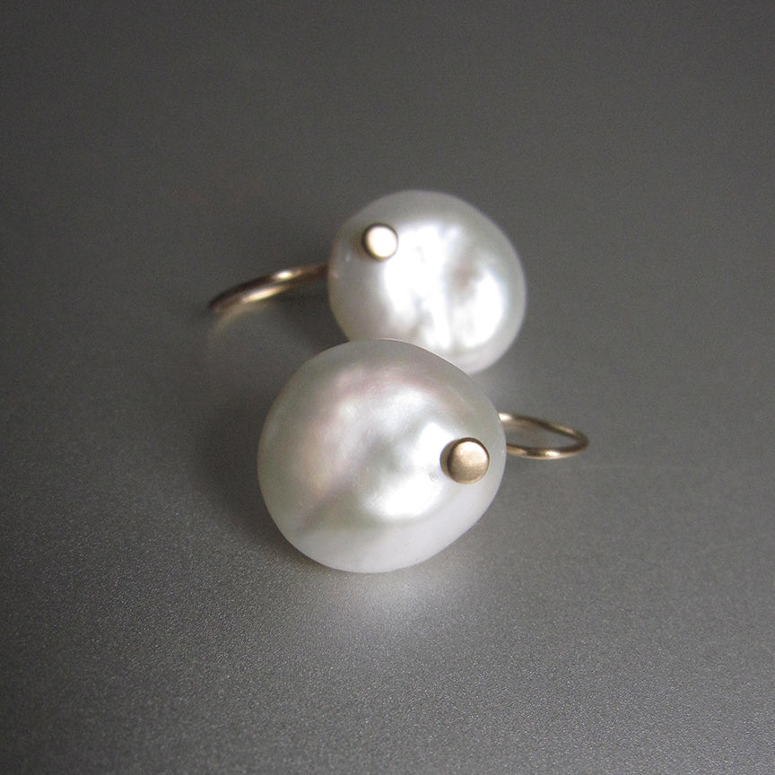 puffy freshwater pearl coins solid 14k gold earrings4