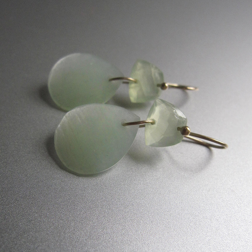 light green prehnite and aventurine double drops solid 14k gold earrings3