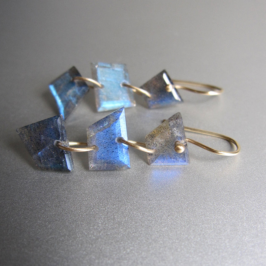 geometric mismatched blue labradorite triple drops solid 14k gold earrings3